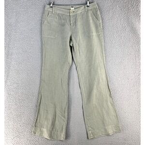 Ecru King Pant Women 34 100% Linen Wide Leg Trouser Lagenlook